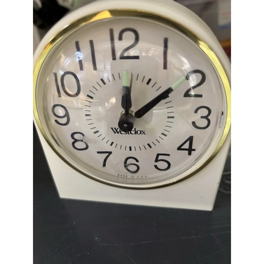 Vintage Westclox Luminous Hands Alarm Clock Ticks Works Art Deco Made in USA